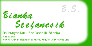 bianka stefancsik business card